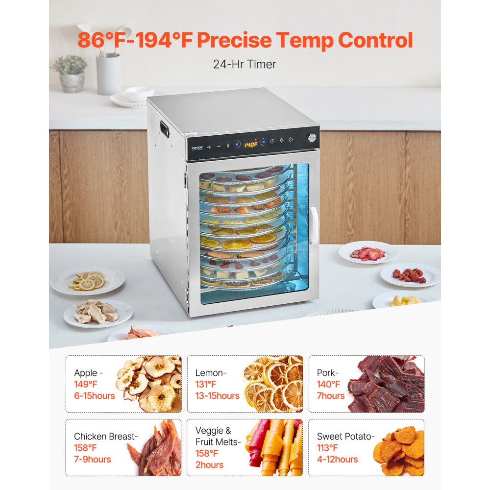 H12-CX001 - 12-Layer Food Dehydrator with Dual Fans & Digital Timer