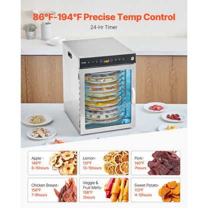 H12-CX001 - 12-Layer Food Dehydrator with Dual Fans & Digital Timer