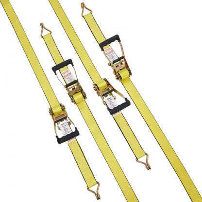 XMRS50-4-2 - Heavy-Duty 5000 lb Ratchet Tie Down Straps with Double J Hooks