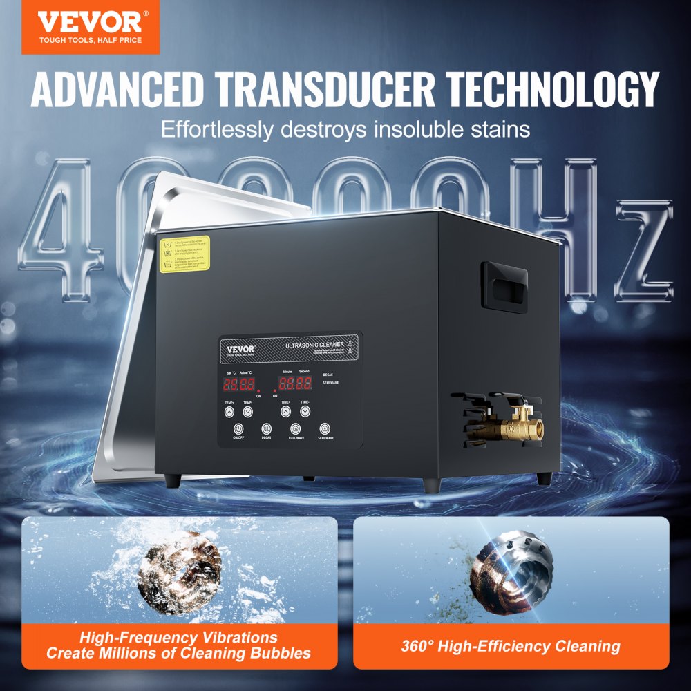 KZ-F15 - 15L Ultrasonic Cleaner with 40 kHz Technology and Degassing Mode