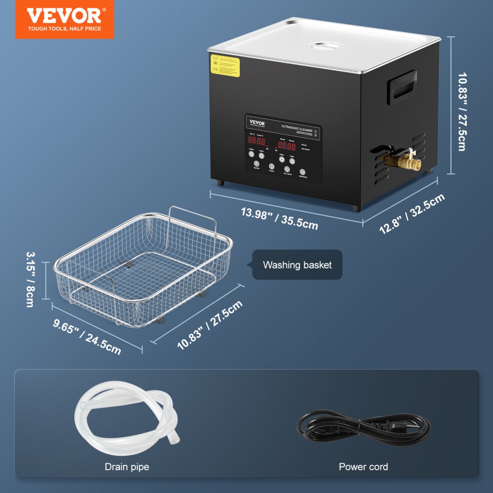 KZ-F15 - 15L Ultrasonic Cleaner with 40 kHz Technology and Degassing Mode