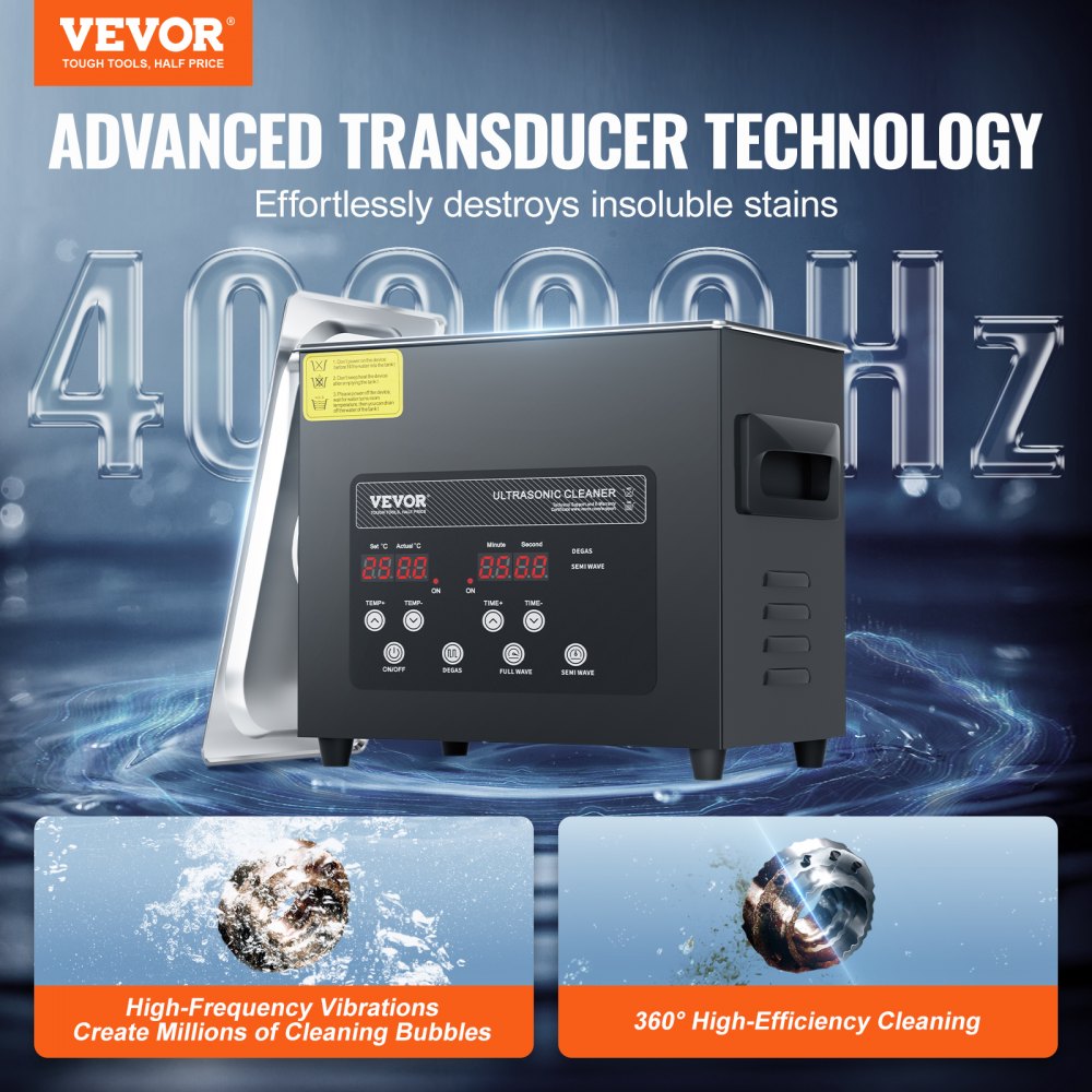KZ-F3 - VEVOR 3L Ultrasonic Cleaner with 40 kHz Dual Power Modes