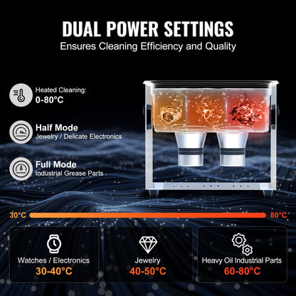 KZ-F3 - VEVOR 3L Ultrasonic Cleaner with 40 kHz Dual Power Modes