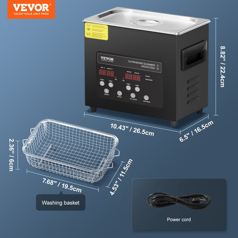 KZ-F3 - VEVOR 3L Ultrasonic Cleaner with 40 kHz Dual Power Modes
