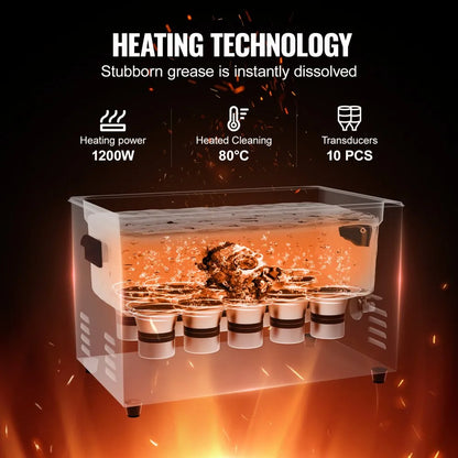 TH-SPQXJ-100A - VEVOR 30L Ultrasonic Cleaner with Dual Power Settings