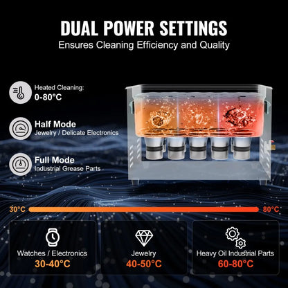 TH-SPQXJ-100A - VEVOR 30L Ultrasonic Cleaner with Dual Power Settings