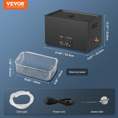 TH-SPQXJ-100A - VEVOR 30L Ultrasonic Cleaner with Dual Power Settings