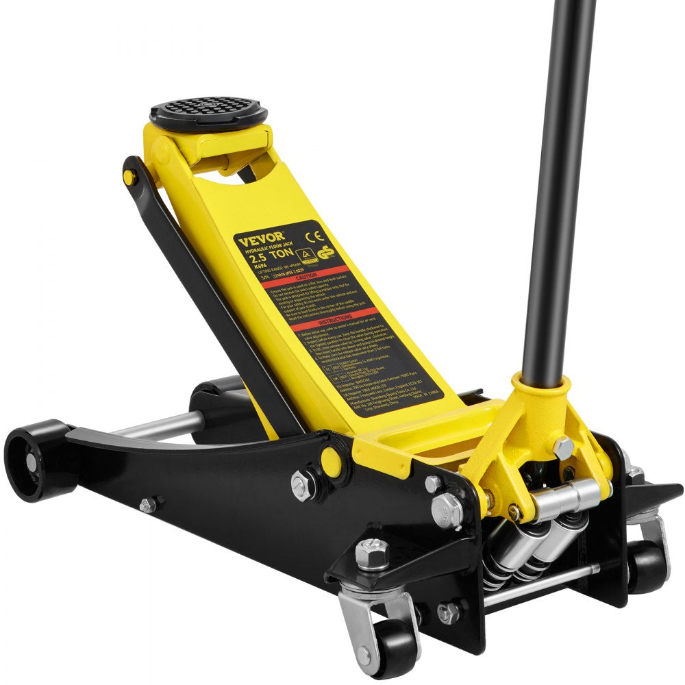 K496 - 2.5 Ton Low Profile Steel Floor Jack with Dual Pistons