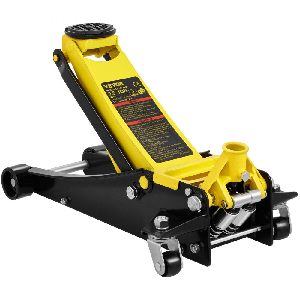 K496 - 2.5 Ton Low Profile Steel Floor Jack with Dual Pistons