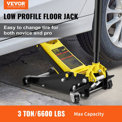 K500 - VEVOR 3 Ton Low Profile Steel Floor Jack with Quick Lift