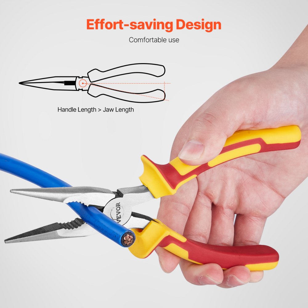 SY-202 - Ergonomic 8" & 6" Needle Nose Pliers Set, High-Carbon Steel