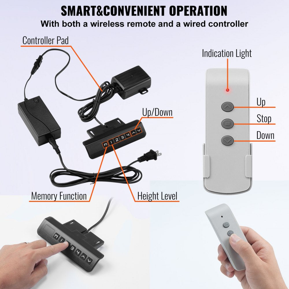 010605189446 - Electric TV Lift System for 32-70" TVs, Adjustable Height 28.74-68.11"
