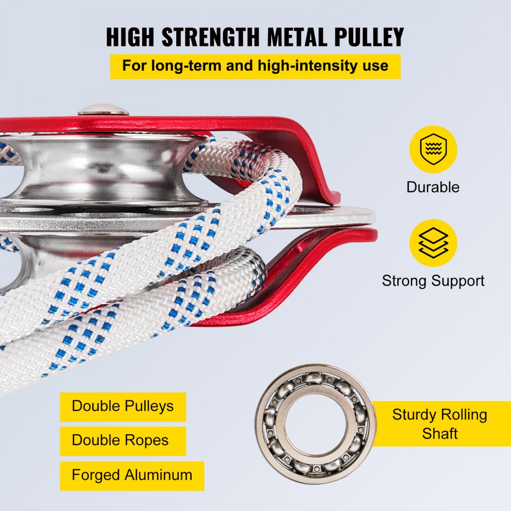 010227231071 - 7/16'' Double Pulley System with 6600 lbs Strength