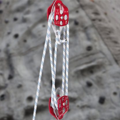 010179805638 - High-Strength Double Pulley Block & Tackle for Heavy Lifting