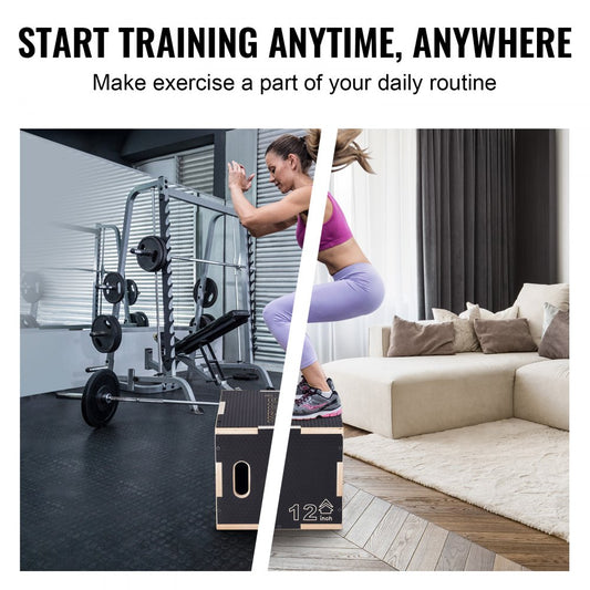 SS-M-16-14-12 - Compact 3-in-1 Plyometric Jump Box, 11.8"x13.8"x15.7"