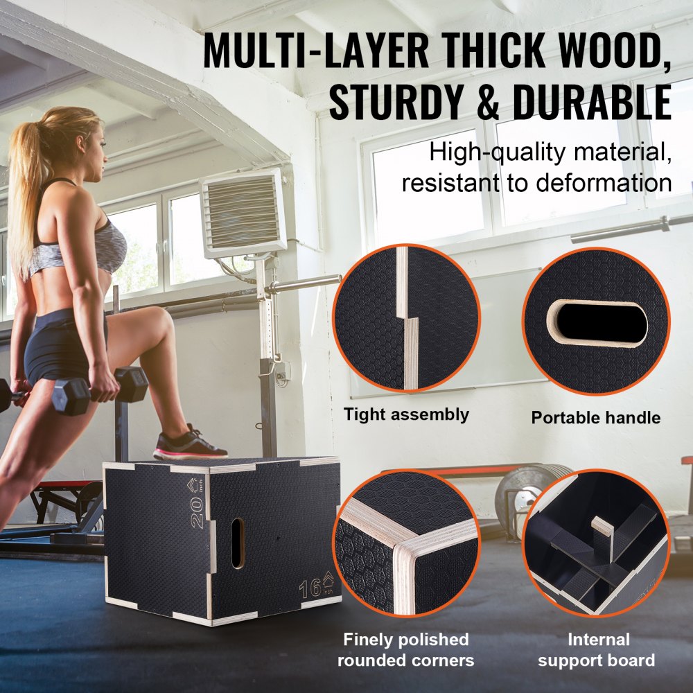 SS-M-20-18-16 - Versatile 3-in-1 Jump Box for Home Workouts