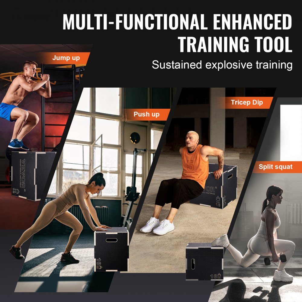SS-M-20-18-16 - Versatile 3-in-1 Jump Box for Home Workouts