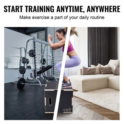SS-M-20-18-16 - Versatile 3-in-1 Jump Box for Home Workouts