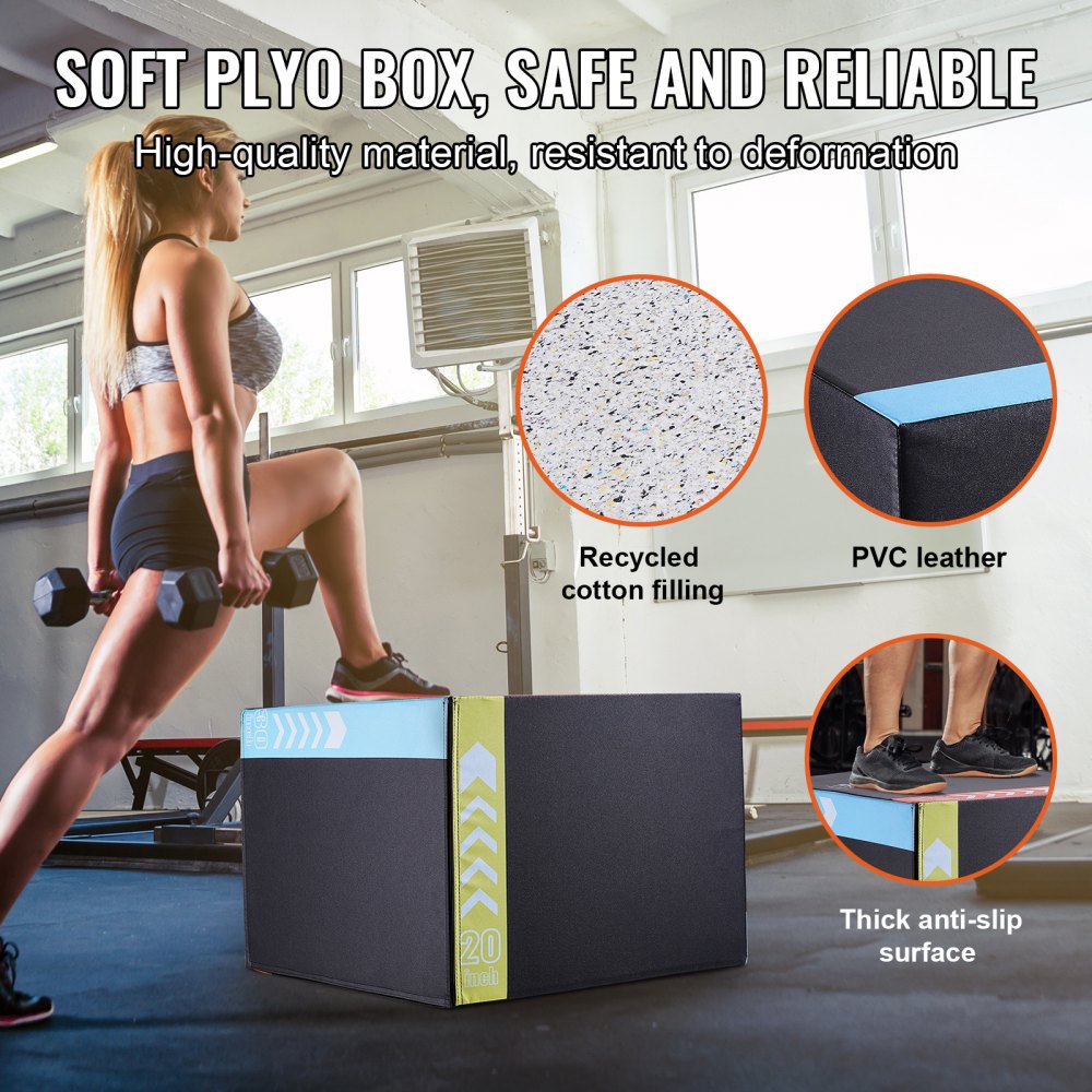 SS-Z-30-24-20 - Space-Saving 3-in-1 Plyometric Jump Box for Home Workouts
