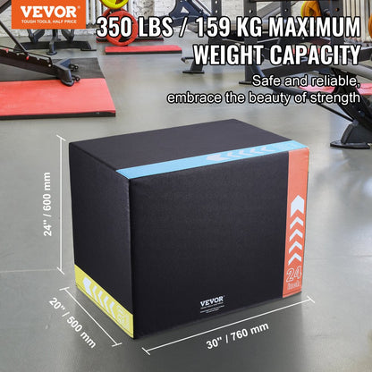SS-EP-30-24-20 - Adjustable 3-in-1 Plyo Box for Home Gym Workouts