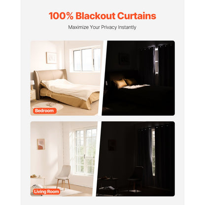 24016BSFH133213 - Triple-Layer 52x84 Blackout Curtains for Light Blocking