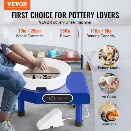 010687990439 - 9.8in Pottery Wheel with 350W Motor, 17.6lbs Capacity