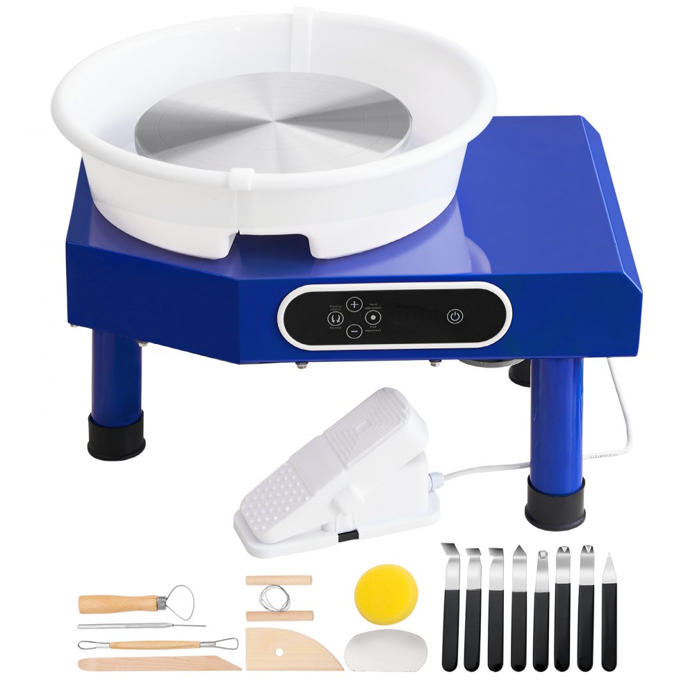 010687990439 - 9.8in Pottery Wheel with 350W Motor, 17.6lbs Capacity
