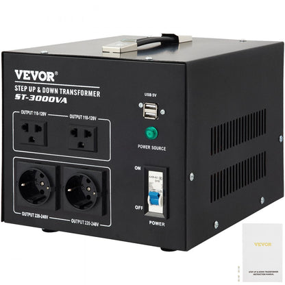 ST-3000VA - Powerful 3000W Voltage Converter with 4 AC Outlets