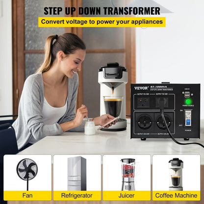 ST-1000VA - 1000W Voltage Converter with Multiple AC Outlets