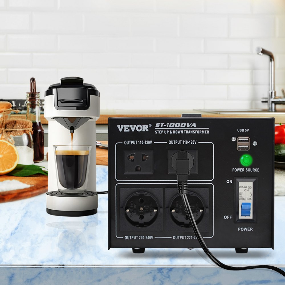 ST-1000VA - 1000W Voltage Converter with Multiple AC Outlets