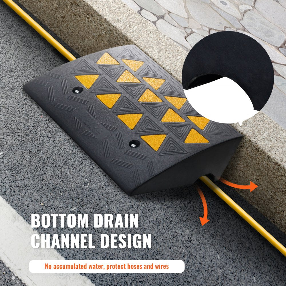 S001 - Heavy Duty Rubber Curb Ramp 6" Rise for Vehicles and Wheelchairs