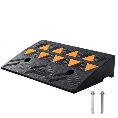 S001 - Heavy-Duty Rubber Curb Ramp for Trucks and Wheelchairs, 4.25" Rise