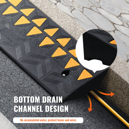 S001 - Heavy-Duty 3.7" Rubber Curb Ramp, 39.4" Length for Vehicles