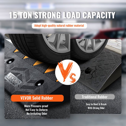 S001 - Heavy-Duty Rubber Curb Ramp for Vehicles, 33069 lbs Capacity