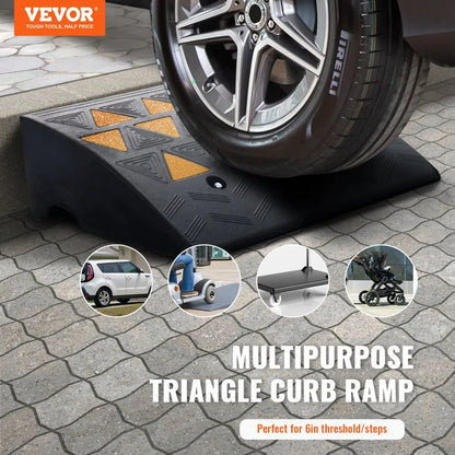 S001 - Heavy-Duty Rubber Curb Ramp for Vehicles and Wheelchairs
