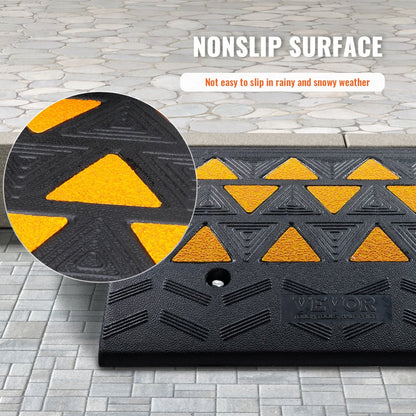 S001 - Heavy-Duty Rubber Curb Ramp for Vehicles and Wheelchairs