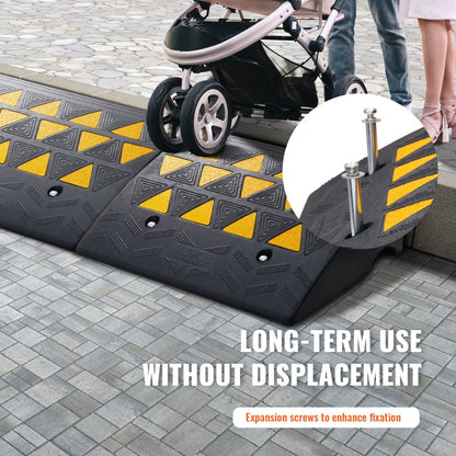 S001 - Heavy-Duty Rubber Curb Ramp for Vehicles and Wheelchairs