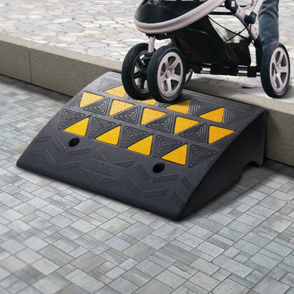 S001 - Heavy-Duty Rubber Curb Ramp for Vehicles and Wheelchairs