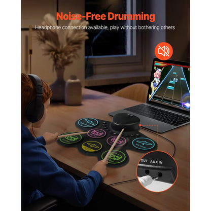 WG2 - 7-Pad Electric Drum Set for Kids with Headphone Jack