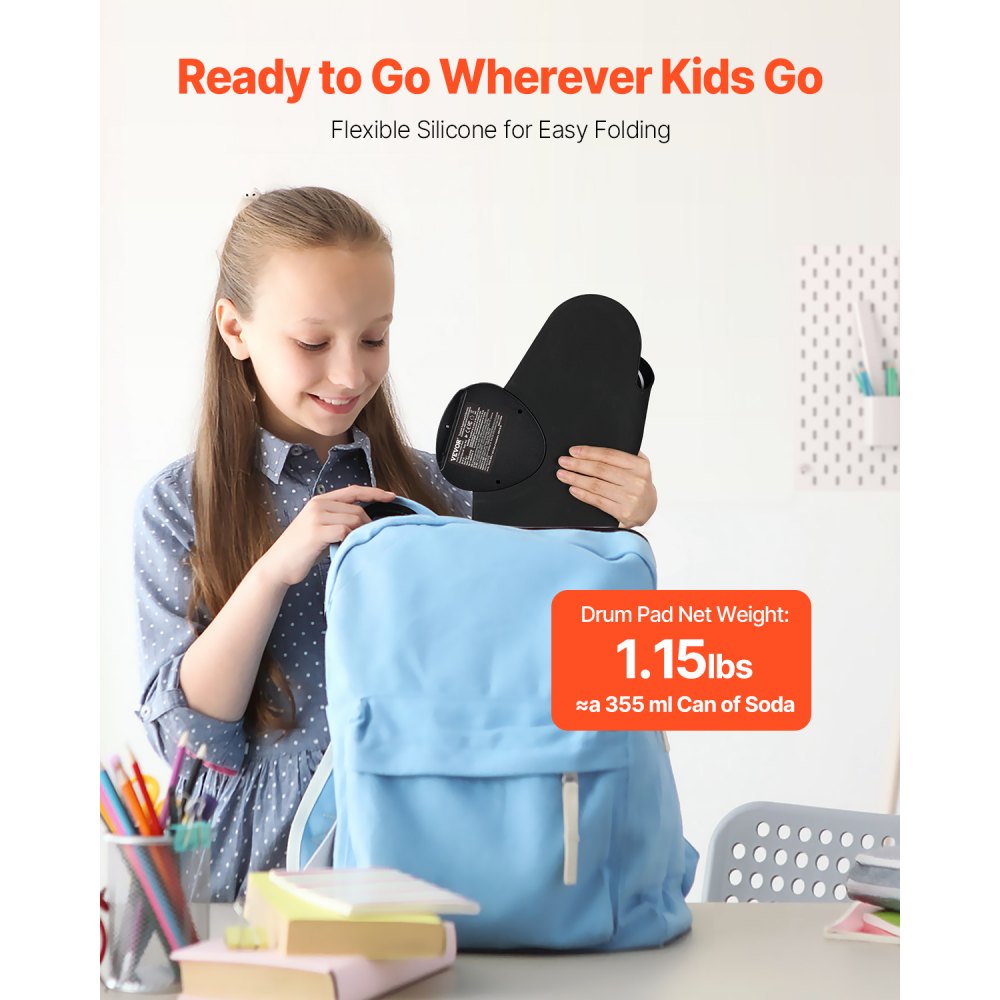 WG2 - 7-Pad Electric Drum Set for Kids with Headphone Jack