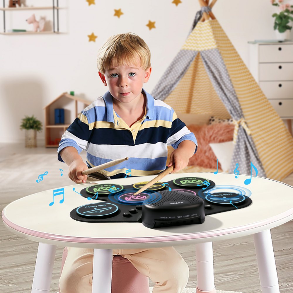 WG2 - 7-Pad Electric Drum Set for Kids with Headphone Jack