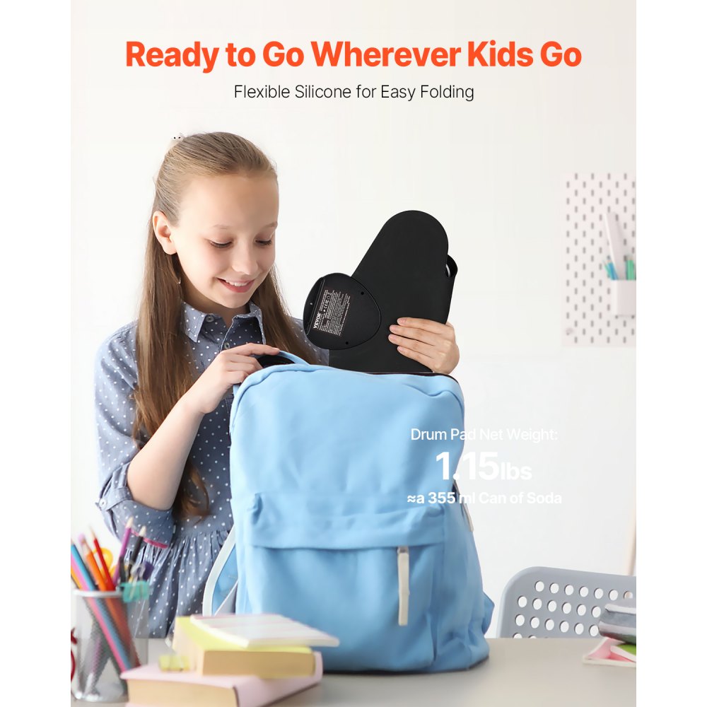 WG2 - 7-Pad Kids Electronic Drum Set with Headphone Jack & Built-in Speaker