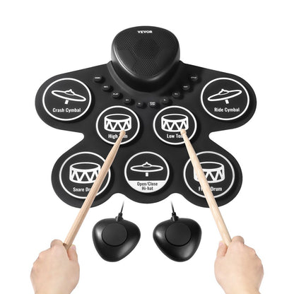 WG2 - 7-Pad Kids Electronic Drum Set with Headphone Jack & Built-in Speaker