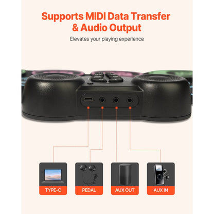 WGS630 - Kids' Portable 9-Pad Drum Set with Rechargeable Battery