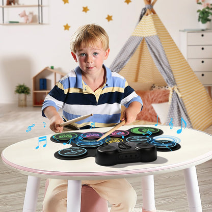 WGS630 - Kids' Portable 9-Pad Drum Set with Rechargeable Battery