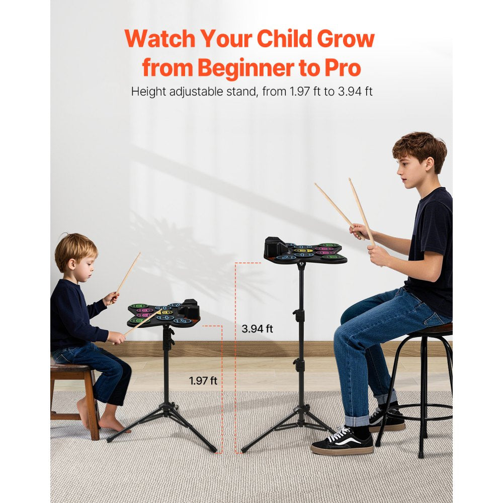 GE900 - 9-Pad Electric Drum Set with Bluetooth, Dual Speakers & Headphone Output