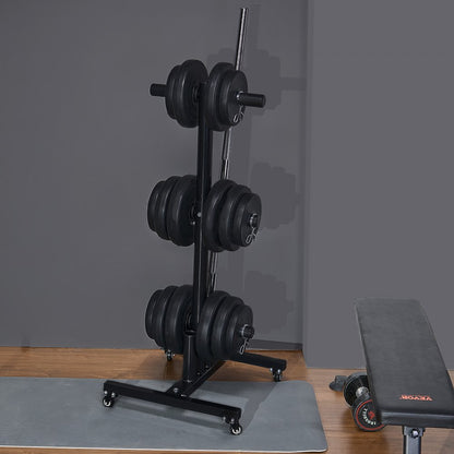 YFRK-B34 - 1000 lbs Weight Plate Rack with Wheels, Compact Design