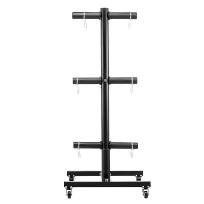 YFRK-B34 - 1000 lbs Weight Plate Rack with Wheels, Compact Design