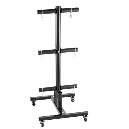 YFRK-B34 - 1000 lbs Weight Plate Rack with Wheels, Compact Design