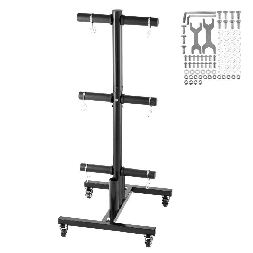 YFRK-B34 - 1000 lbs Weight Plate Rack with Wheels, Compact Design